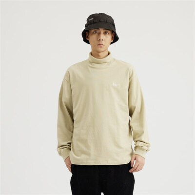Kith 24秋冬新款Logo字母刺绣高领衫长袖纯棉保U暖内搭打底T恤男