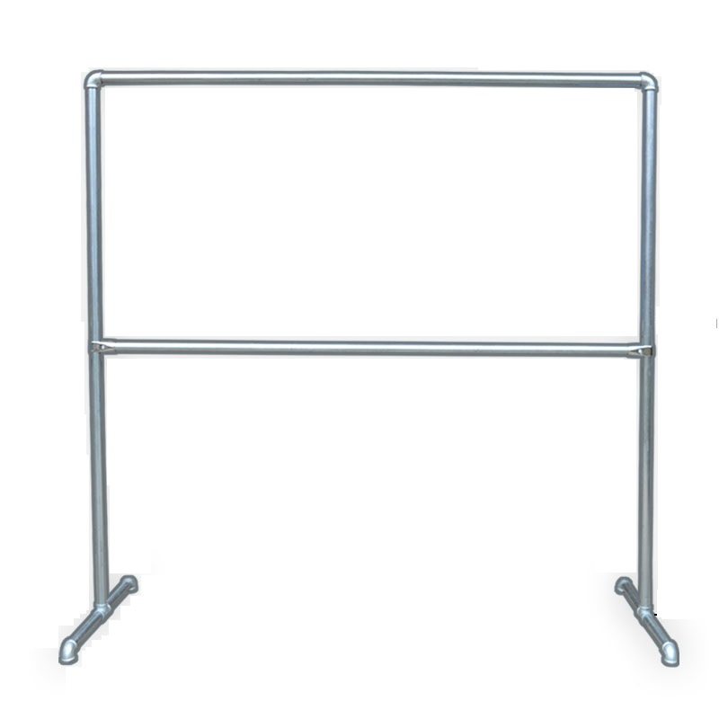 铁质管子落地卧室内单杠晒衣架单杆式阳台家用加厚镀锌刚管晾衣架