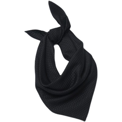 高规格顶配!高级感提花纯亚麻纯黑色三角形领巾丝巾男女秋冬季