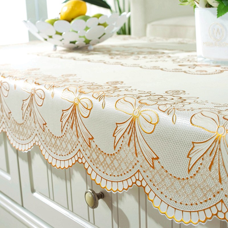 烫金茶几桌布免洗防水防油防烫餐桌布家用客厅茶桌台布长方形盖布