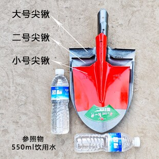 尖锹挖土尖铲锰钢锹农用铁锹铁锨铁铲尖头挖树工具圆头淬火铁锹头