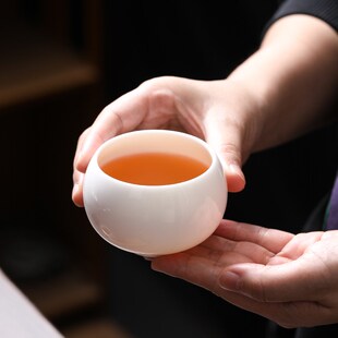 树上秋千德化白瓷主人杯羊脂玉陶瓷杯中式功夫个人茶杯品茗杯喝茶