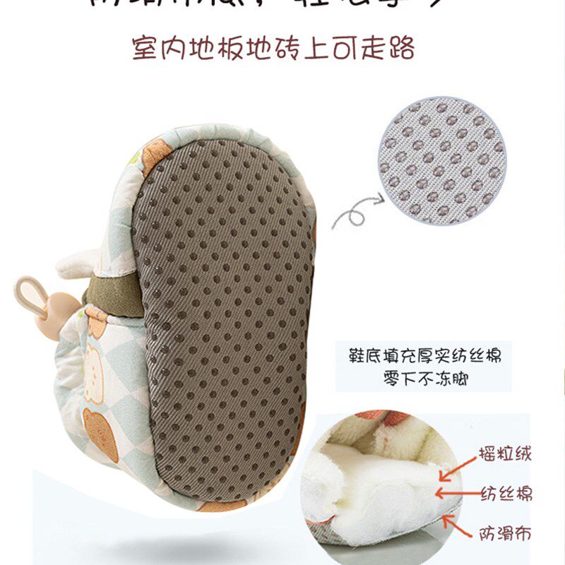 冬季宝宝鞋初生婴儿鞋子0到6到12个月秋冬加厚保暖软底步前鞋防掉