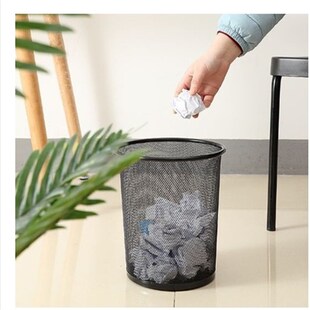 加厚铁网垃圾桶家用金属防锈垃圾篓办公室铁丝网废纸篓卫生间无盖