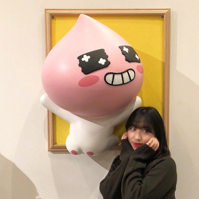 网红卡通Kakao卡考壁挂奶茶甜品店铺打卡拍照背景墙装饰商场橱窗