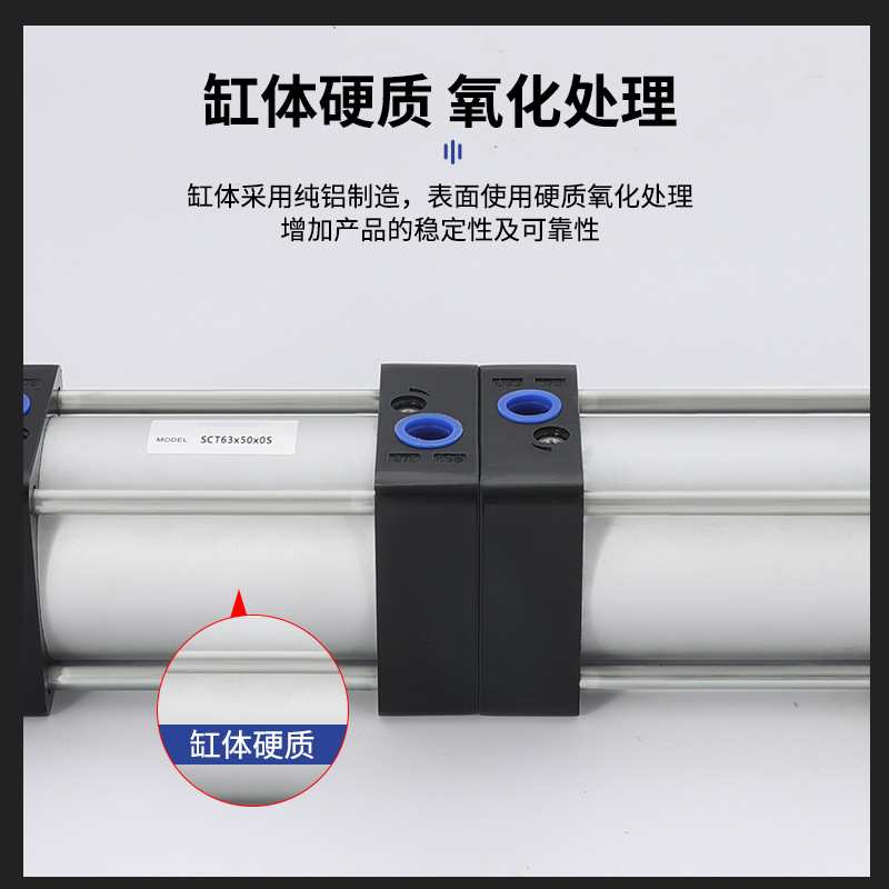 SC倍力 多位置气缸SCT32-200缸径 增压双节 双倍力气缸