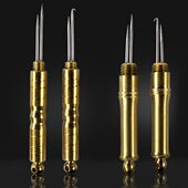 鱼线子线打结器绑线挑针不锈钢拔针金属弯钩打节渔具钓鱼用品双头