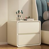 免安装 实木床头柜简约现代家用卧室床边柜白色奶油风小型储物柜