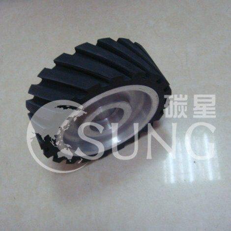 150*50套砂带用主从动轮铝芯齿面橡胶轮