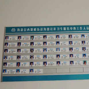 社区卫生院工作人员一览表 医务人员一览表 专家一览表医院科室牌