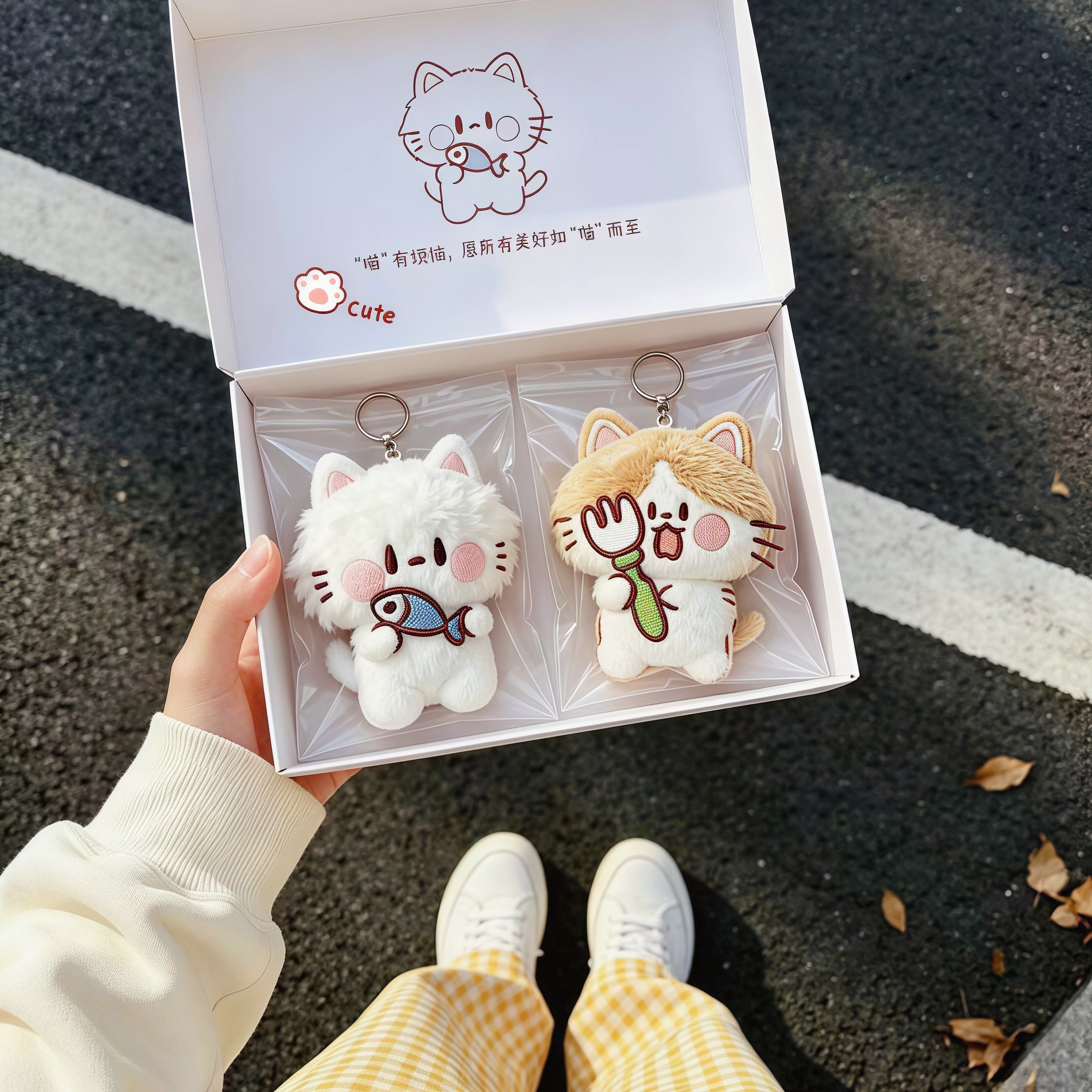 好可爱|小猫挂件包包钥匙书包小玩偶车载车钥匙车内挂件装饰包包