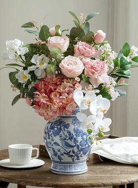 仿真花高级感逼真客厅餐桌装饰品摆设手I捧花仿生花束假花花瓶摆