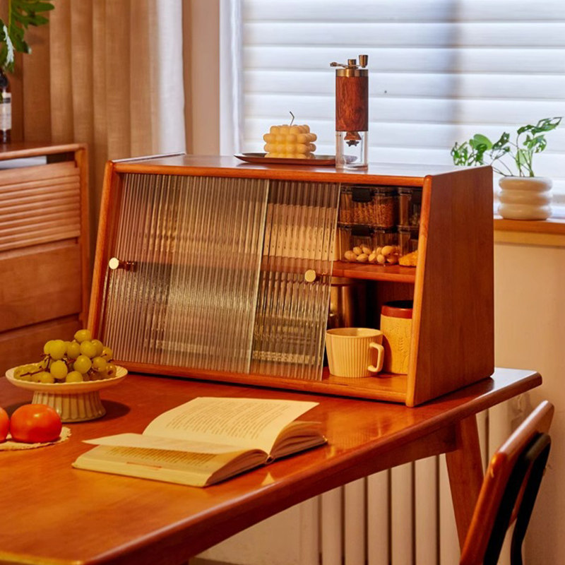 实木放杯子茶具收纳柜餐边柜台面咖啡杯架桌面水杯茶杯餐桌置物架