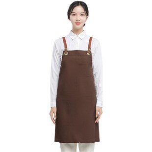 帆布围裙定制印logo烘焙面包蛋糕店咖啡师奶茶店服务员防水工作服