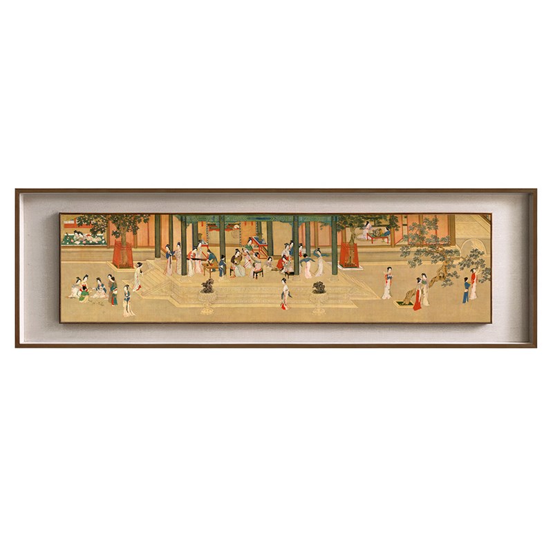 仇英 汉宫春晓图 新中式客厅装饰画工笔人物画书房卧室挂画名画图片