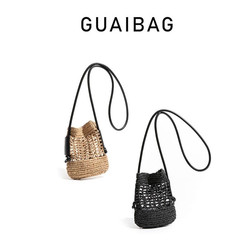 小众设计包包女2024新款法式质感草编包流行斜挎沙滩包镂空手机包,箱包皮具/热销女包/男包,手机包,淘宝优惠券,粉丝福利购,淘宝优惠卷