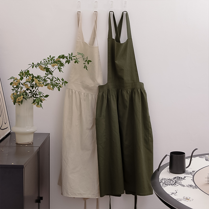 夏季轻薄超好看的围裙家用厨房专用防水防油高级全棉漂亮定制logo