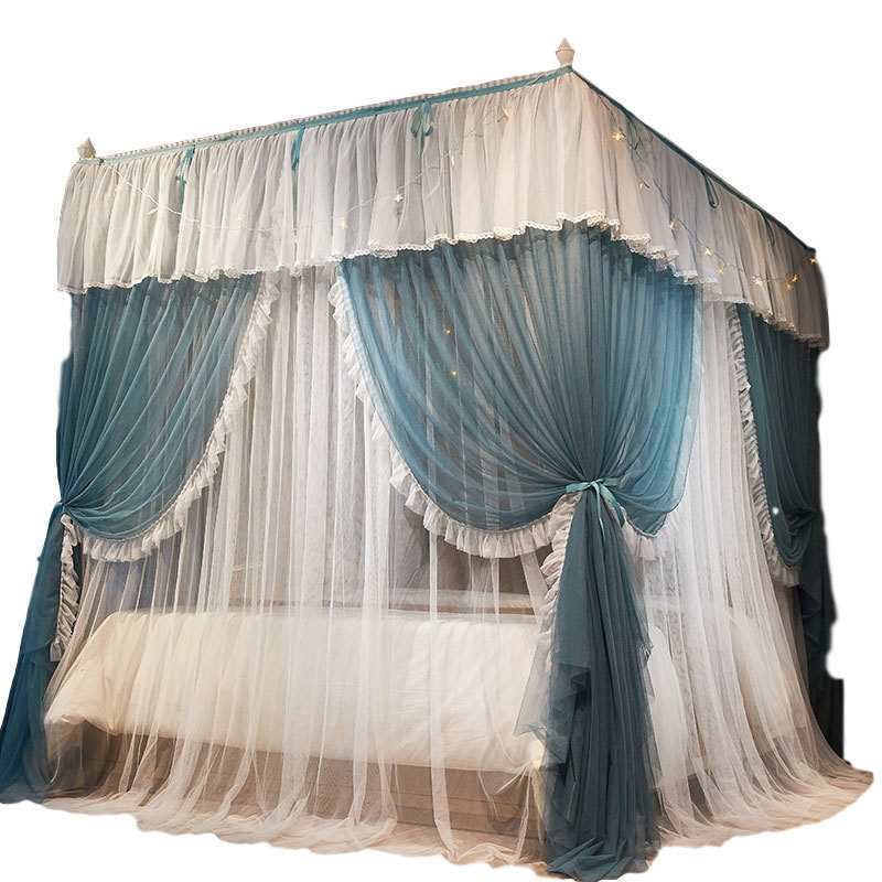 FH欧式宫廷蚊帐1.5m床家用全封闭式纹账1.8m床加密双层纱蚊帐