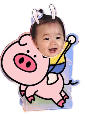 宝宝自动摇摇乐摆件定制diy电动亚克力摇头立牌情侣头像桌面摇晃