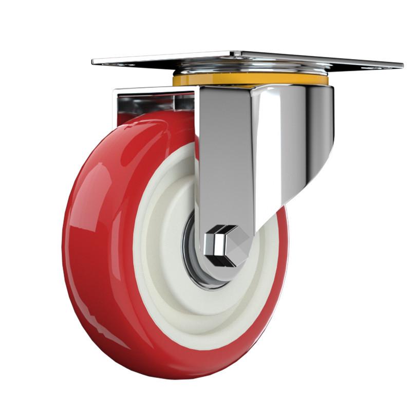 重型万向轮静音聚氨酯脚轮转向轮滑轮定向手推车带刹车拖车小轮子