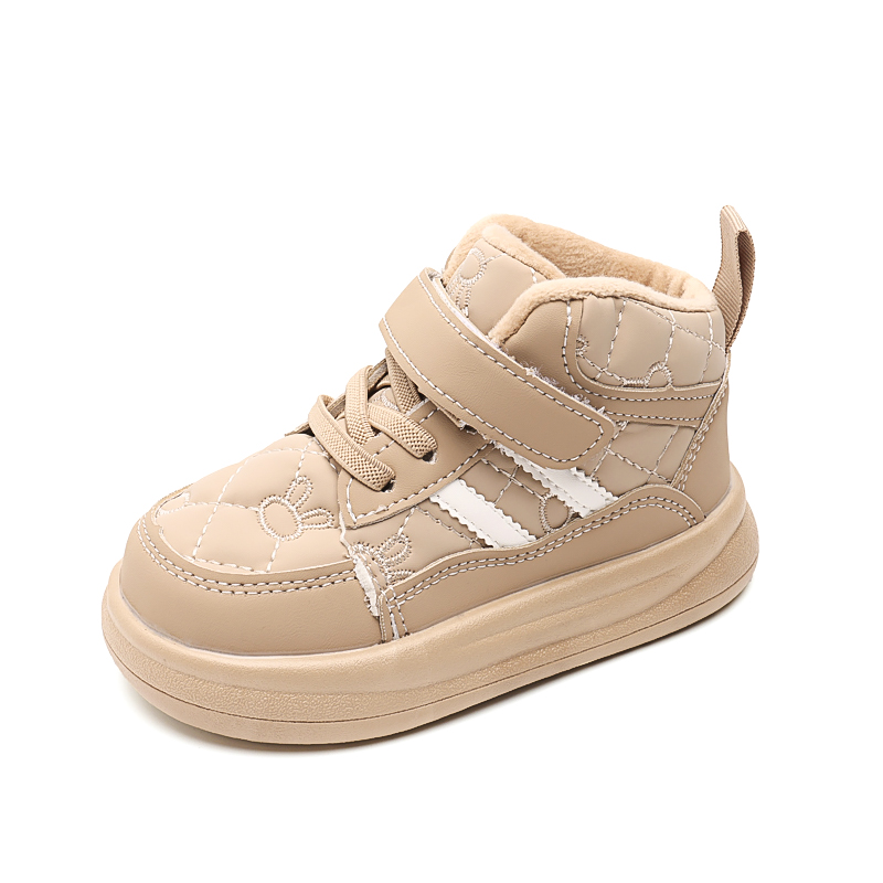 童鞋秋冬季加绒棉鞋学步鞋男宝宝鞋子两岁女小童板鞋高筒运动鞋
