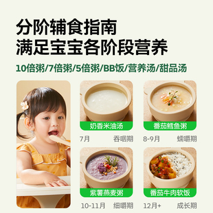 一刻间微压电炖锅宝宝煮粥锅婴儿辅食炖盅隔水炖家用陶瓷bb煲粥锅