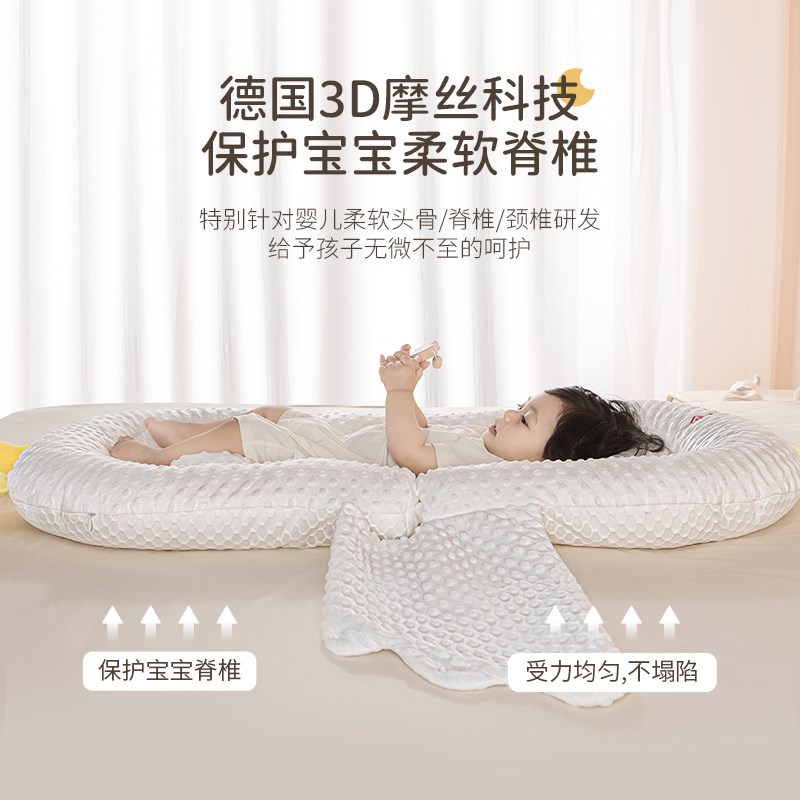 斜坡枕床中床新生儿防惊跳落地醒睡垫吐奶垫婴儿床安抚睡神器外出
