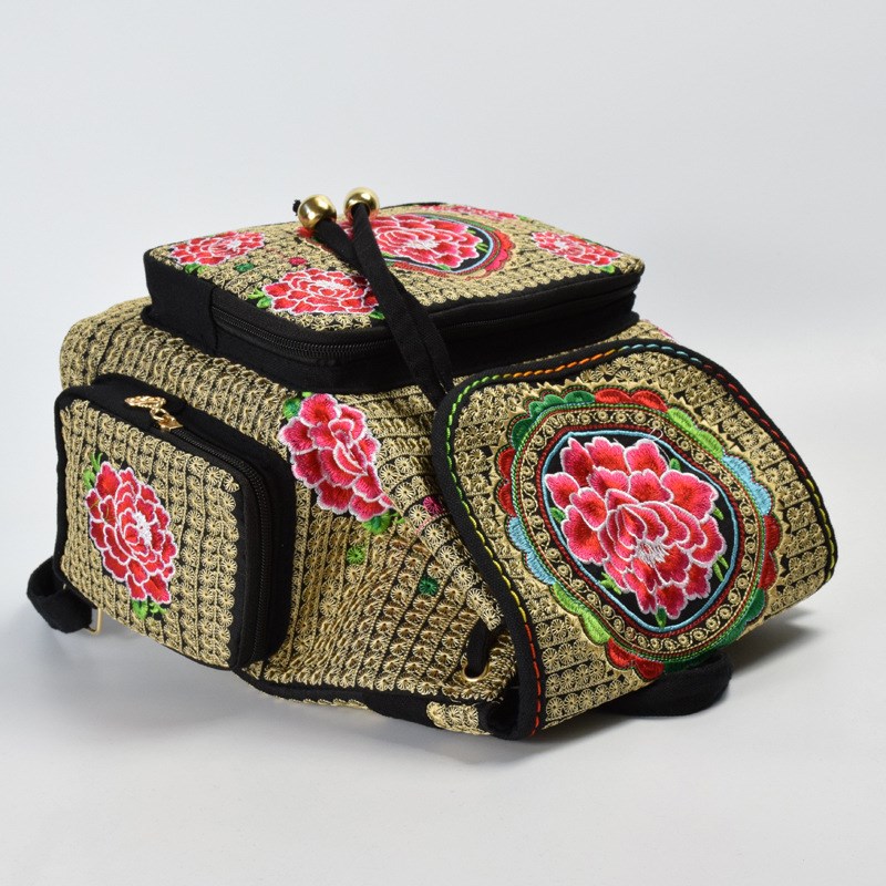 新款云南民族风绣花包包女包刺绣帆布双肩包大容量女学生书包背包