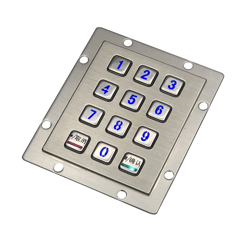 金属小数字键盘工业防尘防水嵌入式安装不锈钢304USB接口即插即用