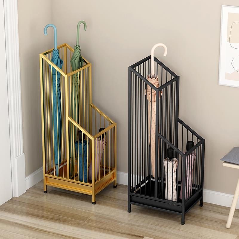 家用门口伞架置物架放伞筒商用进门沥水伞桶雨伞架入户收纳层架雨