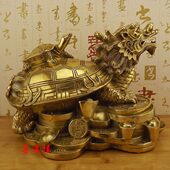 特大号纯铜龙龟摆件铜龟母子龙龟龙头龟办公室客厅饰品工艺品摆设