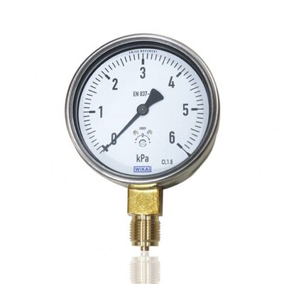 供应威卡WIKA不锈钢膜盒微压表径向304壳YEB-100 6KPA G1/2厂直供