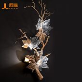 饰壁灯 全铜枫叶别墅客厅沙发背景墙装 法式 主卧室床头灯轻奢新中式