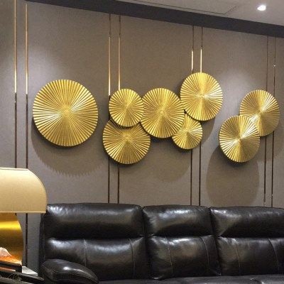 金属圆盘扇形墙面装饰铁艺壁饰组合酒店大厅客房软装背景墙装饰,家居饰品,壁饰,淘宝优惠券,粉丝福利购,淘宝优惠卷
