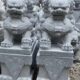 芝麻白石雕狮子 花岗岩青石雕刻北京狮子 酒店公司大门石狮子雕刻