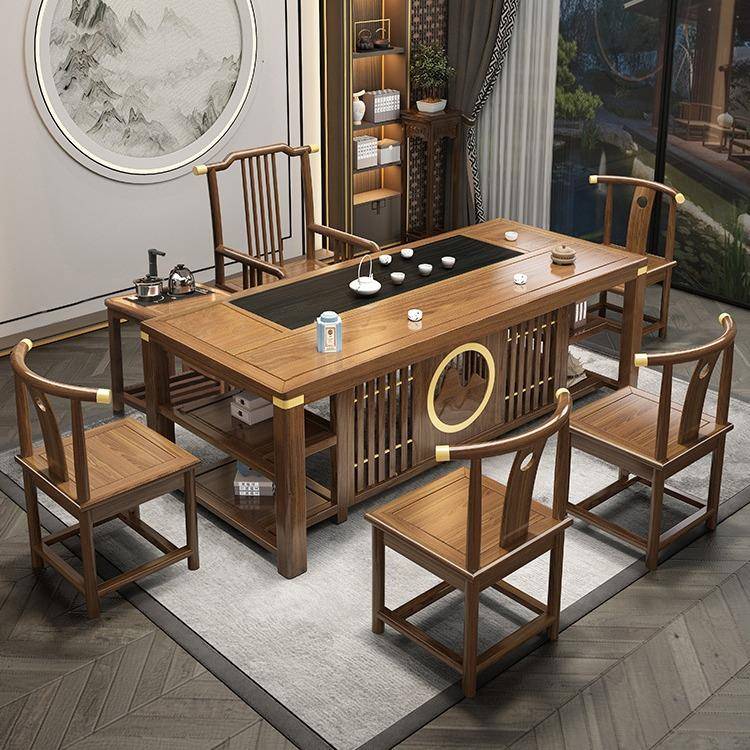 新式实木茶桌椅组合办公室茶茶几家台茶用茶具套装一体功中夫MSY