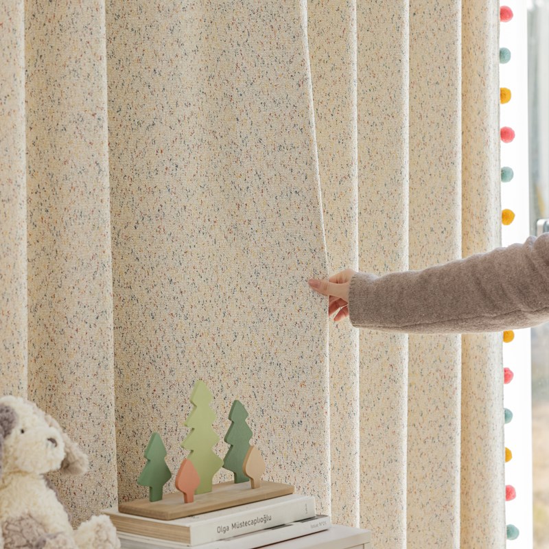 2025新款多巴胺奶油insB风多彩棉麻高级感窗帘半遮光卧室