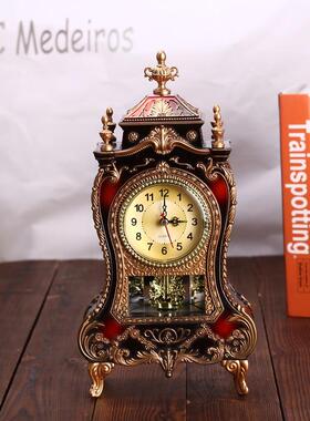 欧式台钟仿古座钟客厅音饰1钟静扫秒钟表2首音乐报时FF015装015