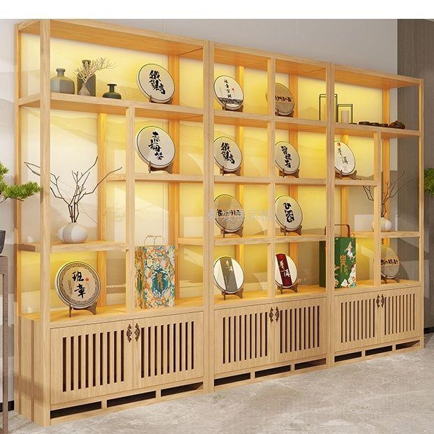 实木茶叶展示柜隔断禅意