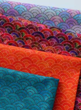 布料纯棉di服装手工ins衣夏TB-65028仿季全棉面料烫金y棉布服水波