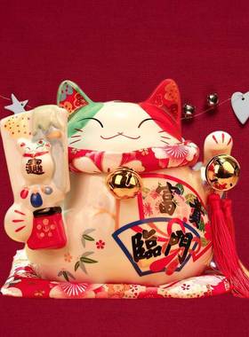 招jDZ-9寸财猫摆件业开乔储迁收银台陶瓷存钱蓄店铺家罐居创意桌