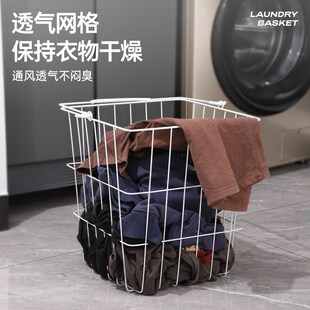 北欧风家用三层铁艺脏衣篮推车置物D架浴室脏衣服收纳筐带轮脏衣