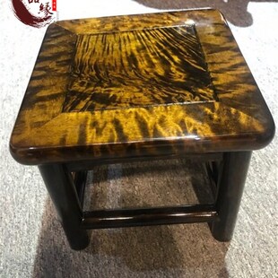 金丝楠大叶桢楠阴沉木精品儿童凳实木H矮凳满水波纹金丝楠木收藏