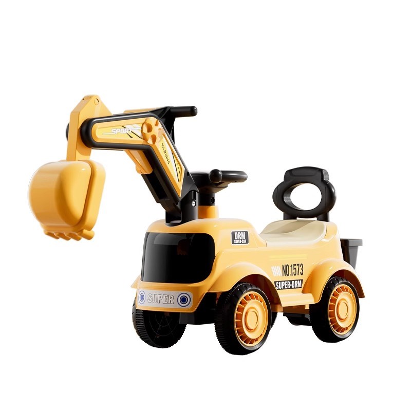 儿童挖掘机滑行玩具车挖土机可坐大号学步钩机工程车溜溜男孩挖机