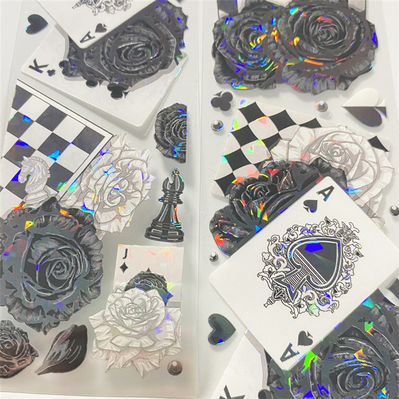 手帐流麻b咕卡胶带古风花花帅哥PET和纸手账素材超宽diy拼贴纸分图片