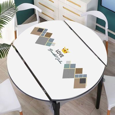 椭圆形桌垫可折叠圆桌桌布防水防油耐高温加厚皮革现代简约餐桌垫