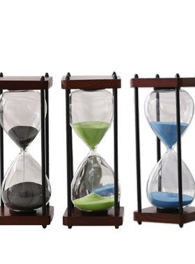 四方金属沙漏30/40/60分钟计时器简约金属沙漏摆件教师节礼品