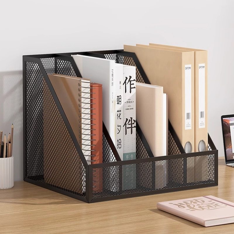 办公桌置物架金属书架文件收纳盒大容量档案资料收纳整理书立架办
