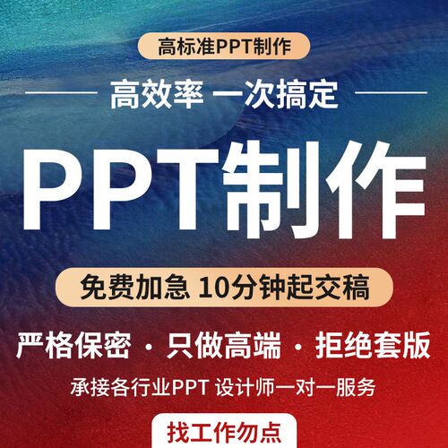 ppt制作代做美化修改帮做工作汇报总结述职动画设计产品演讲