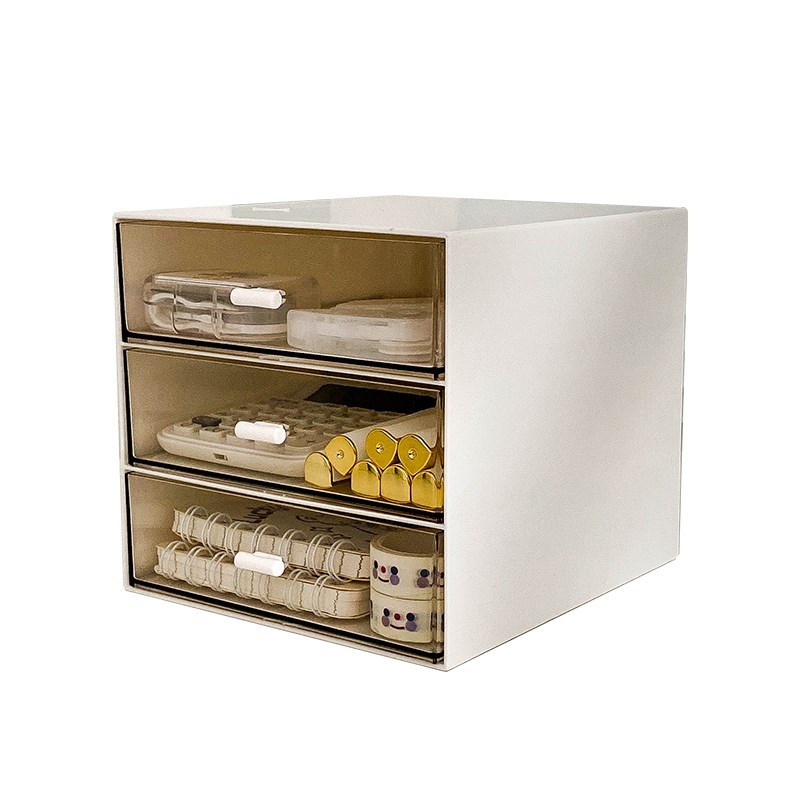 桌面收纳盒抽屉式笔筒办公室文具亚克力置物架书桌上可叠加整理盒